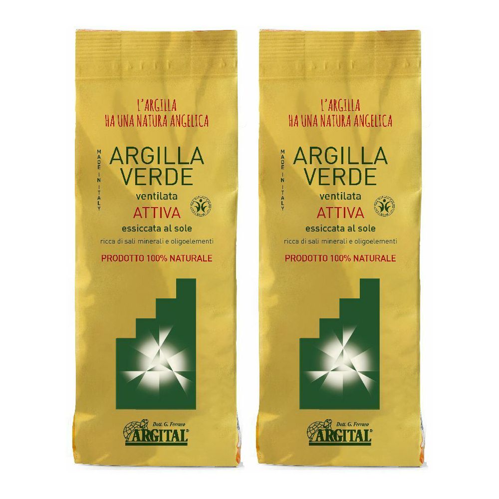 Argital® Argilla Verde Ventilata Attiva Essiccata al Sole 2x500 g Polv