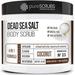 pureSCRUBS Premium Organic Body Scrub Set - INCLUDES spoon loofah & soap - Large 16oz COCONUT BODY SCRUB Dead Sea Salt Infused Organic Essential Oils & Nutrients