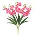 Set of 2 Natural Touch Hot Pink Artificial Cymbidium Orchid Flower Stem Bush Bouquet 22in - 22" L x 10" W x 10" DP