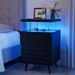 Modern LED Light End Table Nightstand for Bedroom