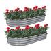 Outdoor 6 ft. x 3 ft. x 1 ft. Oval Galvanized Metal Raised Garden Bed (2 Pack) - 6 ft. x 3 ft. x 1 ft.