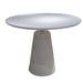 Nasa 36 Inch Modern Dining Table, Round Lacquer Surface, Pedestal Base