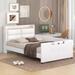 Modern Twin Size Upholstered Platform Bed Frame w/ Guardrail, Wood Bed Frame w/ Storage Headboard and Footboard for Boys Girls