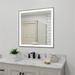 Wall Mount Framed LED Lighted Bathroom Vanity Mirror with Defogger, Memory Function