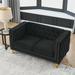 Velvet Sofa for Living Room,Buttons Tufted Square Arm Couch, Modern Couch Upholstered Button and Metal Legs, Sofa Couch