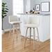 The Gray Barn Vallberga 30" Fixed-Height Bar Stool with White Washed Wood Base (Set of 2)