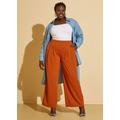 Plus Size Pleated Wide Leg Trousers