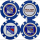 NHL New York Rangers Golf Poker Chips with Removable Magnetic Double-Sided Ball Markers (4PK)