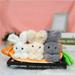 Easter Bunny Carrot Purse Stuffed Animals with Zipper Pouch Stuffed Rabbits for Easter Plush Rabbit Doll Cute 3 Bunnies in Carrot Bag Storage Bag for Teen Girls and Boys Easter Gifts