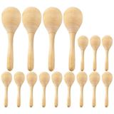 Oahisha Blank Wooden Maracas 12pcs DIY Wooden Maracas Party Games Musical Instrument Blank Sand Hammers