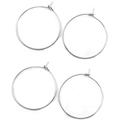 200pcs 316 Grade Surgical Stainless Steel Hypoallergenic 30mm Round Hoop Connector for Earrings Pendant Wine Glass Charm Jewelry Making SEF3-3