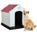 YRLLENSDAN 32in Insulated Dog House Outdoor Igloo Dog Houses Plastic Dog House for Small Medium Dogs Waterproof with Air Vents & Elevated Floor Red