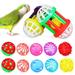 Bird Chew Toys 12 Pcs foraging Balls Bird Toys Parrot Parakeets Toys Cockatiel Chewing Training Bell Balls Playthings