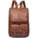 QWARVEL Vegan Faux Leather Laptop Backpack for Men Women Fashion Laptop Bag Travel Waterproof Backpack Brown