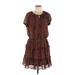 Le Lis Casual Dress - DropWaist: Brown Polka Dots Dresses - Women's Size Medium