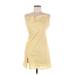 Lucy In The Sky Cocktail Dress - Mini Cowl Neck Sleeveless: Yellow Solid Dresses - Women's Size Medium
