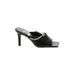 Zara Heels: Slip On Stiletto Cocktail Party Black Solid Shoes - Women's Size 38 - Open Toe