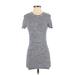 Theory Casual Dress - Bodycon High Neck Short sleeves: Blue Print Dresses - Women's Size P