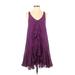 Mint by Jodi Arnold Casual Dress - A-Line V Neck Sleeveless: Purple Dresses - Women's Size 4