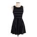 Elodie Casual Dress - A-Line Crew Neck Sleeveless: Black Print Dresses - Women's Size Small