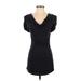 Bailey 44 Casual Dress - Mini Cowl Neck Short sleeves: Black Solid Dresses - Women's Size Small