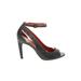 Via Spiga Heels: Gray Shoes - Women's Size 8 1/2 - Peep Toe