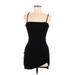 Papaya Cocktail Dress - Bodycon Square Sleeveless: Black Solid Dresses - Women's Size Medium