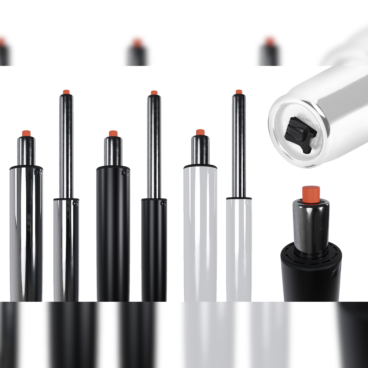 CLP Gasdruckfeder für Bürostühle weiß/Ø 5cm, Länge 295-435mm Image