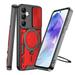 Innens for Samsung Galaxy A15/A25/A55 5G 6.5inch Car Magnetic Stand Case Rugged Cover with Screen Protector Red