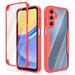 Innens Phone Case with Built-in Screen Protector Full Cover for Samsung Galaxy A15 5G 6.5inch Red