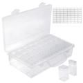 48 Slots Seed Storage Organizer Box with Label Stickers Reusable Seed Container Box Clear Plastic Seed Storage Organizer 2 Sizes Removal Slots Seed Storage Box Portable for Seeds Plant Vegetable