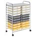 MYXIO Utility Cart with 20 Drawers Rolling Cart Organizer Plastic Storage Drawers Craft Trolley 360 Degree Castor Wheels Yellow/Gray/Beige