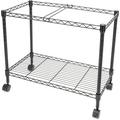 Products Wire Mobile File Cart Single Tier Metal Rolling Mobile File Cart 23.6 x 12.6 x 18 Black