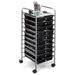 MYXIO 10-Drawer Rolling Storage Cart Utility Mobile Trolley with Removable Drawers & Universal Casters & 2 Brakes Versatile Flexible Drawer Organizer Cart for Home Office (Black)