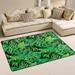 GZHJMY Tropical Leaves Non Slip Area Rug for Living Dinning Room Bedroom Kitchen 2 x 3 (24 x 36 Inches / 60 x 90 cm) Watercolor Palm Tree Nursery Rug Floor Carpet Yoga Mat