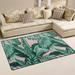 GZHJMY Tropical Leaves Non Slip Area Rug for Living Dinning Room Bedroom Kitchen 1.7 x 2.6 (20 x 31 Inches / 50 x 80 cm) Palm Tree Nursery Rug Floor Carpet Yoga Mat