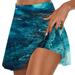 Munlar Women s Shorts Elastic Waist Athletic Dark Blue Tennis Skirts Skort Yoag Golf Gym Graphic Summer Shorts for Women