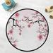 GZHJMY Cherry Blossom Anti Fatigue Round Area Rug Floral Flower Japanese Non Slip Absorbent Comfort Round Rug Floor Carpet Yoga Mat for Entryway Living Room Bedroom Sofa Home Decor (3 in Diameter)