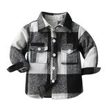 Kids Toddler Baby Unisex Unisex Autumn Winter Plaid Tops Long Sleeve Shirt Coat Jacket Cardigan Clothes Heavy Jacket Kids Boys Ski Jackets Youth Hunting Jacket Max Co Coat Big Jacket for Kids Kids