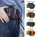 Jzenzero Leather Multitool Storage Belt Waist Bag Flashlight Holster Leather EDC Pocket Organizer For Men Black PU