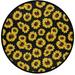 GZHJMY Watercolor Sunflower Round Area Rug Floral Sunflower Non Slip Absorbent Comfort Round Rug Floor Carpet Yoga Mat for Entryway Living Room Bedroom Sofa Home Decor (3 in Diameter)