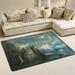 GZHJMY Mermaid Non Slip Area Rug for Living Dinning Room Bedroom Kitchen 2 x 3 (24 x 36 inches) Ocean Beach Theme Nursery Rug Floor Carpet Yoga Mat