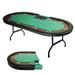 10 Players Poker Table with Cup Holder Chip Tray Folding Casino-Style Texas Game Poker Tables with Padded Rails Green Felt Surface Fully Assemble