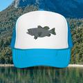 Bass Fishing Foam Trucker Hat Largemouth Bass Trucker Hat Bass Fisherman Trucker Hat Bass Fishing Dad Hat - Embroidered (Blue / White / Blue)