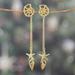 'Sea-Life-Themed Brass Statement Dangle Earrings from India'