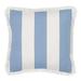 Canopy Stripe Sunbrella Fringed Outdoor Pillow - Spa/White, White, 20" x 20" - Ballard Designs Spa/White - Ballard Designs