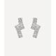 CZ by Kenneth Jay Lane Rhodium-Plated Cubic Zirconia Double Row Baguette Earrings ONE