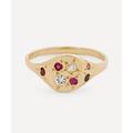 Seb Brown 9ct Gold Neapolitan Multi-Stone Signet Ring 6