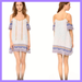 Free People Dresses | Free People Blue White Cold Shoulder Tunic Dress Size Small P | Color: Blue/White | Size: Sp