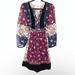 Anthropologie Dresses | Maeve By Anthropologie Embroidered Boho Mini Dress Xs | Color: Blue/Purple | Size: Xs